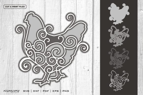 3D Layered Chicken Vector: Graphics & Decorative Elements