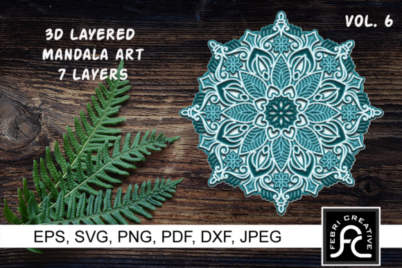 3D Layered Mandala Art 6: SVG for Crafts & Graphics