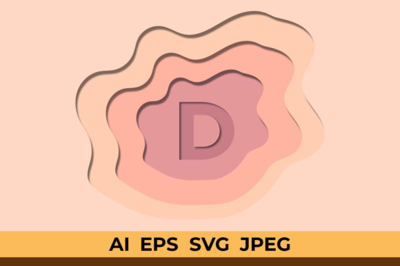 3D Paper Cutout Letter D: Graphics & Crafts