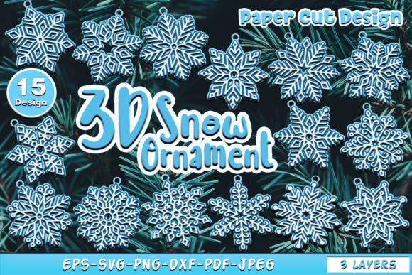 3D Snow SVG for Crafts & Graphics
