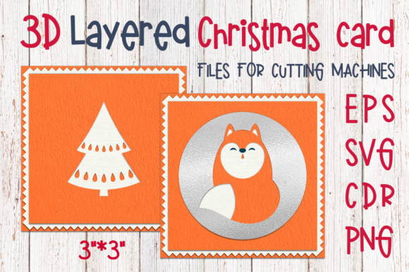 3D SVG Christmas Card with Cute Fox Review