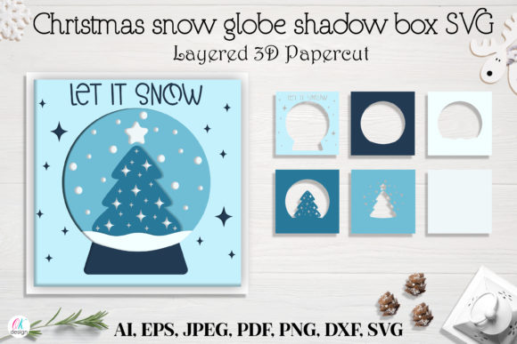 Christmas Globe Shadow Box SVG: Graphics & Templates