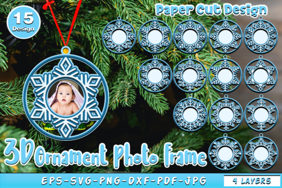 Christmas Ornaments 3D Layered Graphics for Crafts