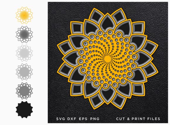 Flower Cut File Mandala: 3D SVG Shapes for Brands