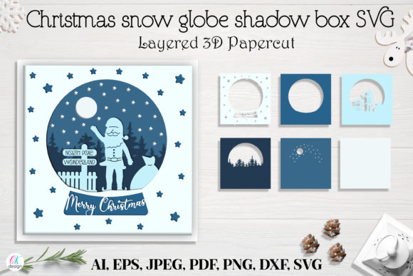 Graphics & Graphic Templates: Christmas Globe Shadow Box SVG Vol. 4 Review
