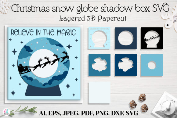 Graphics Review: Christmas Globe Shadow Box SVG Vol. 3