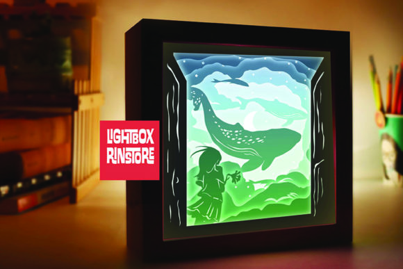 Whale 3D SVG for Shadow Boxes & Branding