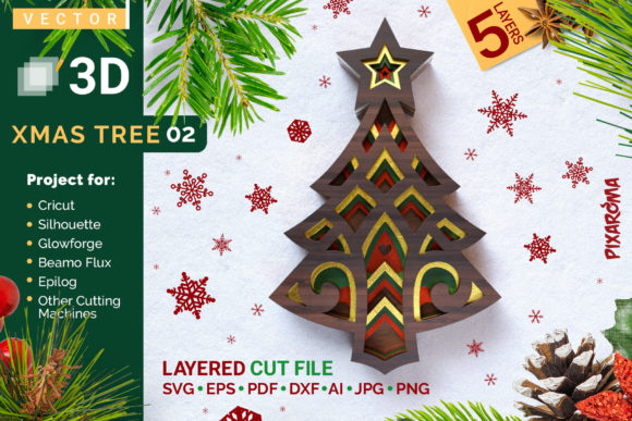 Xmas Tree 02: Graphics for Crafts